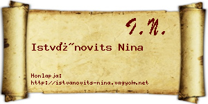 Istvánovits Nina névjegykártya